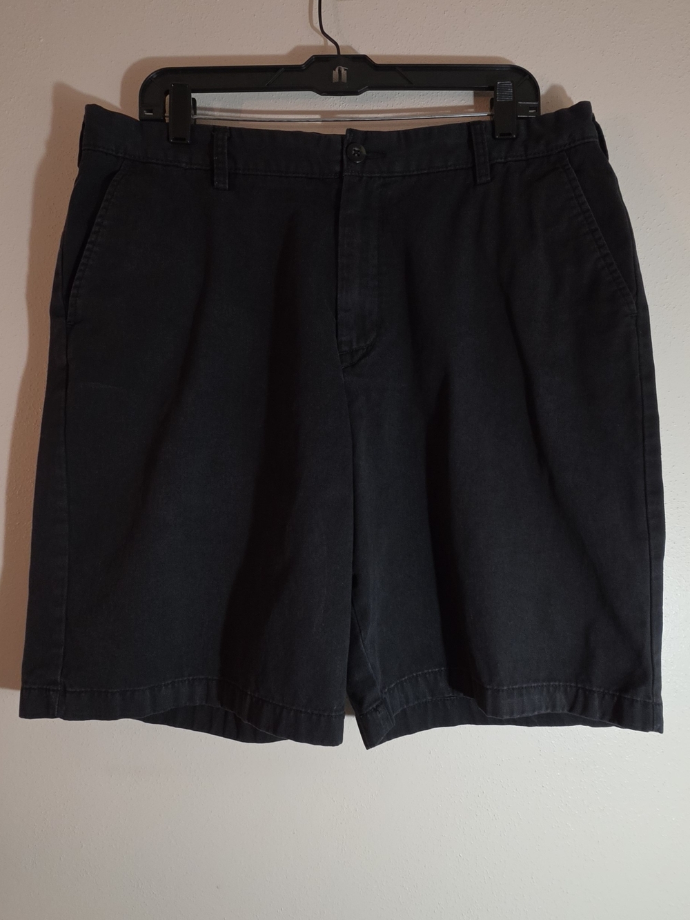 Nautica Men's Black Flat Front Chino Shorts